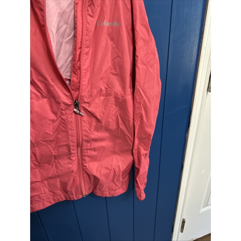 Columbia Girls' Pink Hooded Windbreaker Rain Jacket Shell Size Medium - Picture 5 of 9